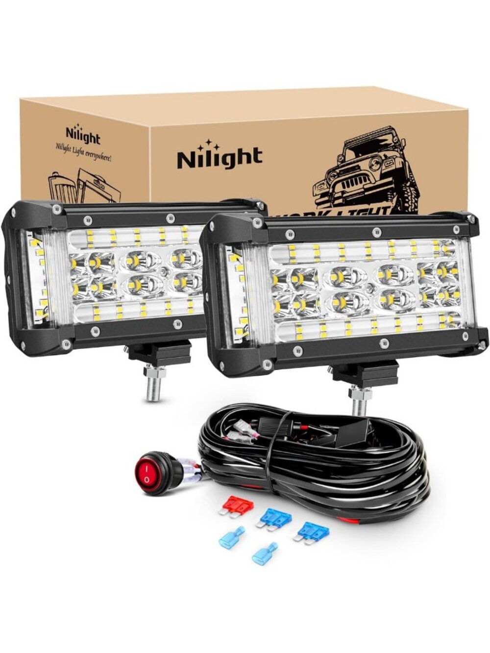 2PCS 5.5” Side Shooter LED Lights with Wiring Kit for Truck, SUV, UTV - Bright